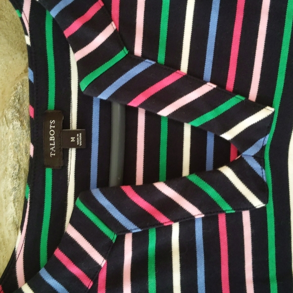 Talbot's Navy Colorful Striped Dress - Picture 2 of 4